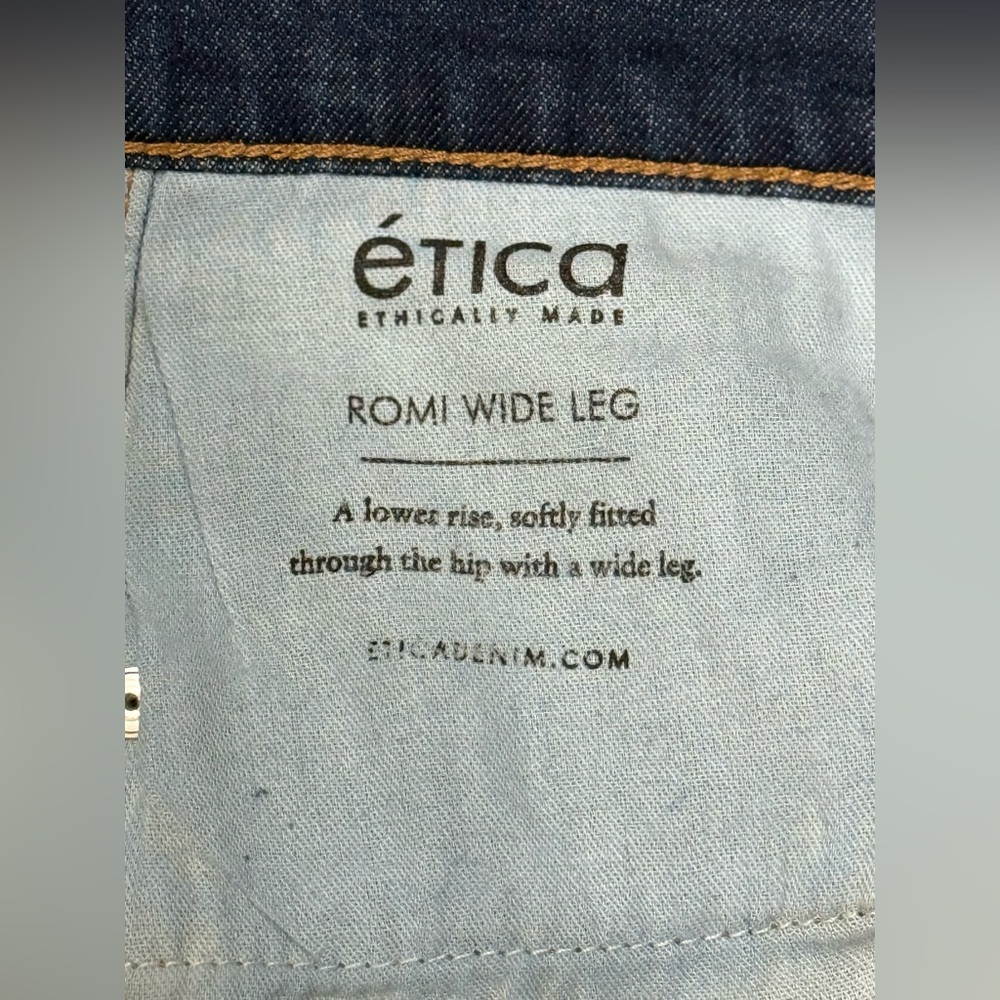 Etica Romi Mid-Rise Wide Leg Jeans Size 30 - Picture 9 of 12